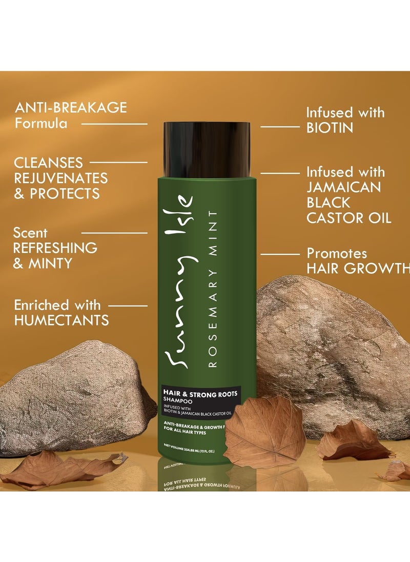 Sunny Isle Sunny Isle Rosemary Mint Hair & Strong Roots Shampoo 12oz, Anti-Breakage Formula, Infused with Biotin and Jamaican Black Castor Oil, All Hair Types  - Image 5