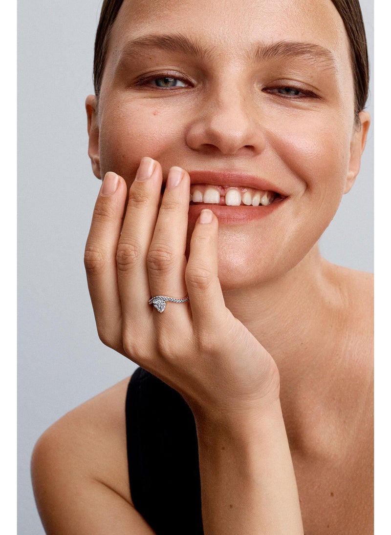 باندورا خاتم موجة القلب من الفضة الإسترليني - Image 2