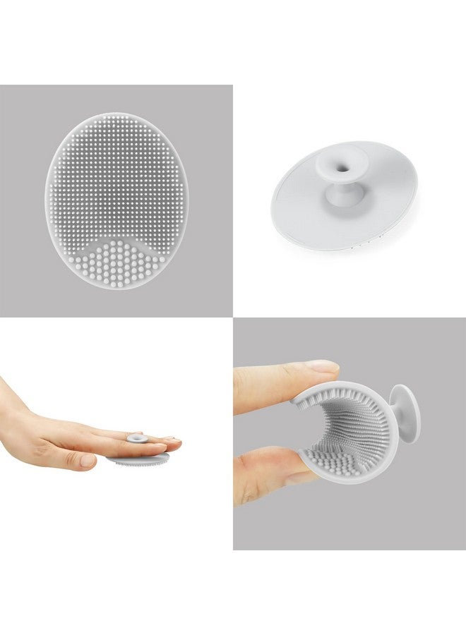 PandaEar PandaEar Baby Bath Rinse Cup, Silicone Baby Shampoo Rinser with 2 Pack Cradle Cap Brush for Kids Toddler Body Washing (Grey) - Image 3