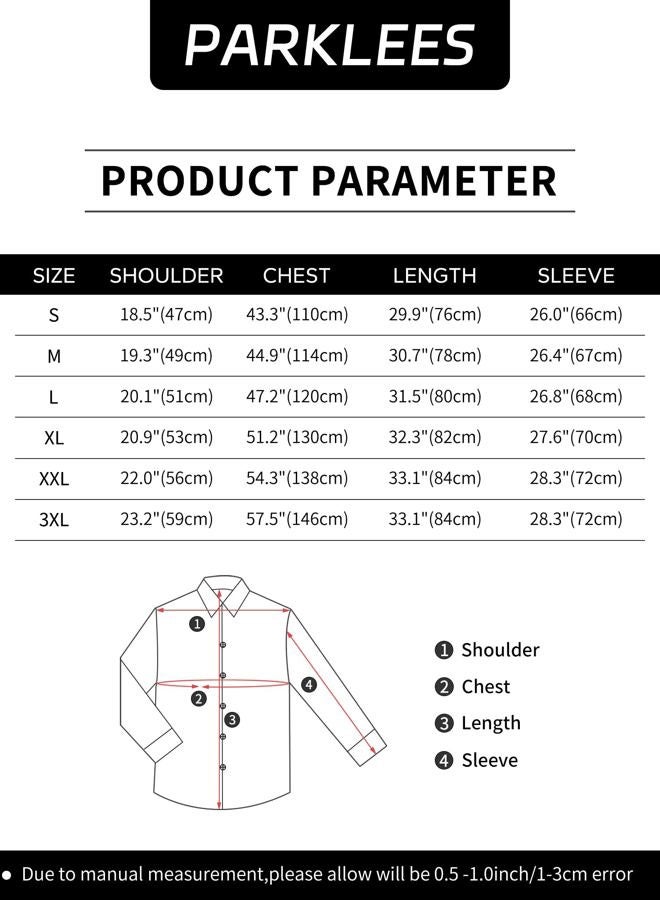 PARKLEES Men's Linen 70s Hippie Traditional Style Pattern Printed Long Sleeve Button up Shirt Khaki Large - Image 5