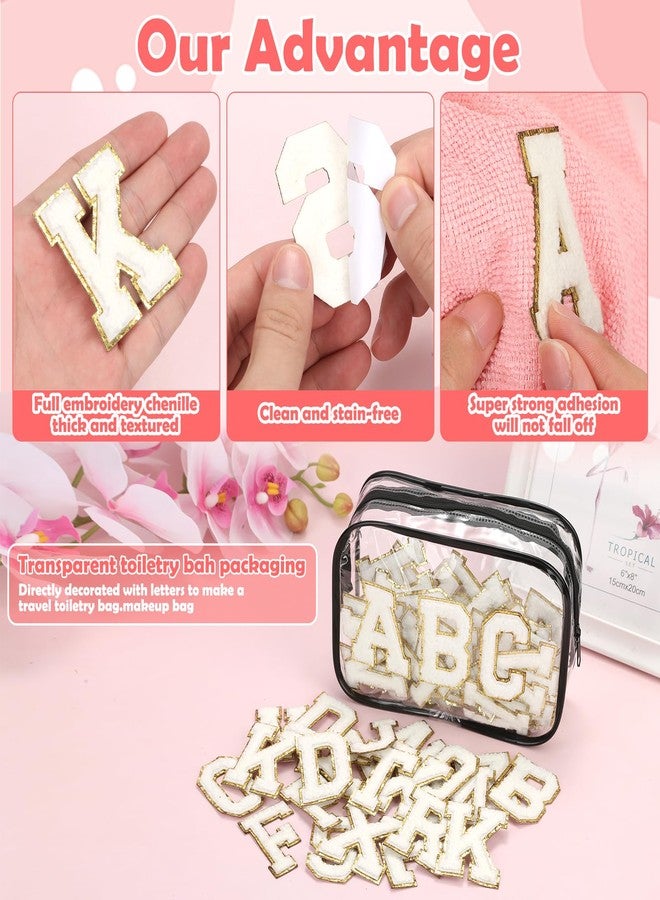 Jollidecor Chenille Letters Patches 78Pcs Self-Adhesive Letter Patches Sticker White Varsity Applique Fabric Embroidered Patches Stick on Backpacks, Hats, Bags, Clothing Alphabet Patches for DIY Repairing Craft - Image 3
