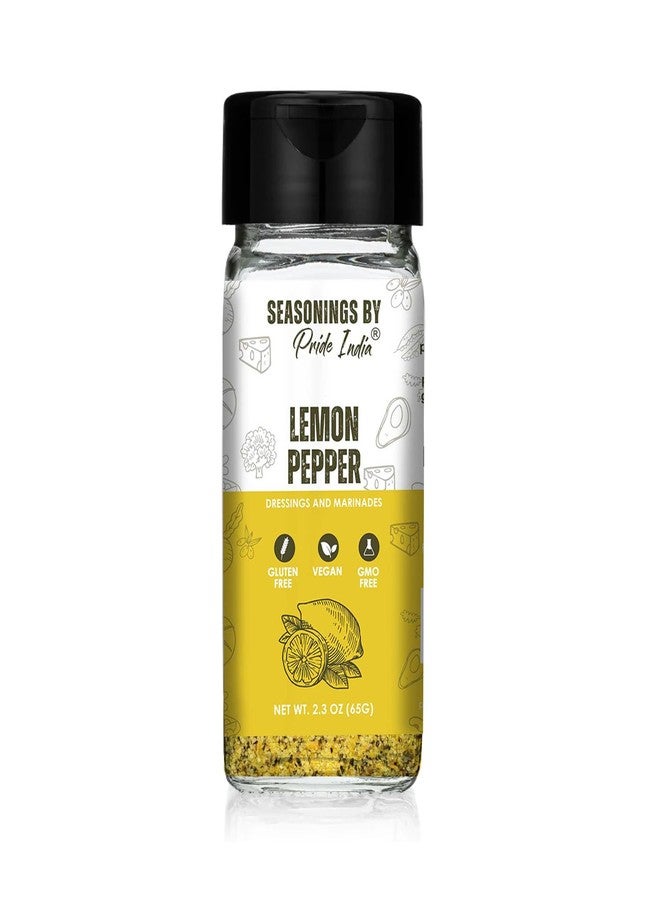 Pride of India Lemon Chili Pepper Seasoning | Spicy Lemon Seasoning & Citrus Spice for Chicken | Non-Bioengineered, Vegan, Gluten-Free | Dual Sifter Bottle 2.3 oz (65 gm) - Image 1