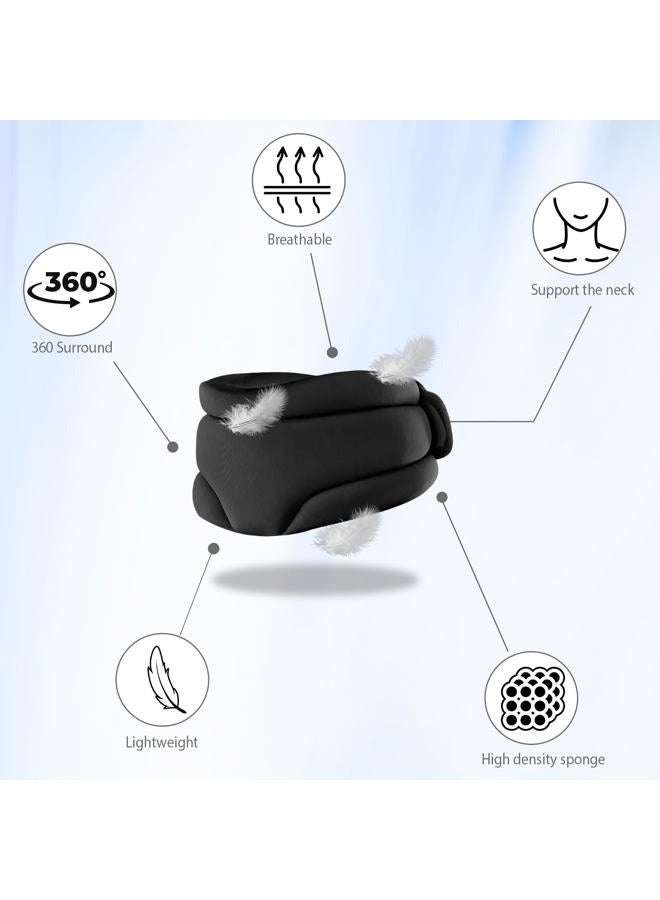 LEEVEEL Neck Brace Cervical Collar, Neck Braces for Neck Pain and Support, Soft Foam Brace for Pain Relief, Adjustable Neck Support Collar for Sleeping, Travelling, Office (Black) - Image 5