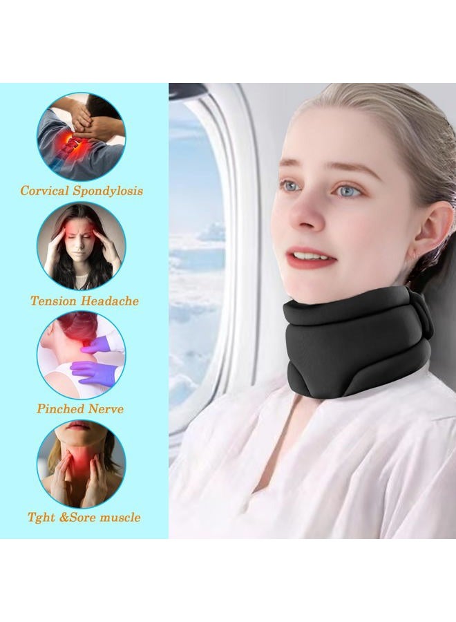 LEEVEEL Neck Brace Cervical Collar, Neck Braces for Neck Pain and Support, Soft Foam Brace for Pain Relief, Adjustable Neck Support Collar for Sleeping, Travelling, Office (Black) - Image 2