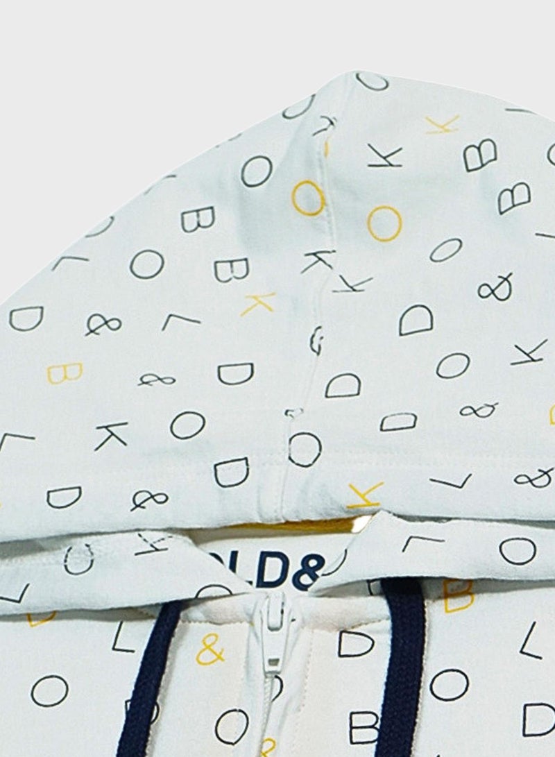 BOLD&KO Kids Aop Signature Zip Through Hoodie - Image 3