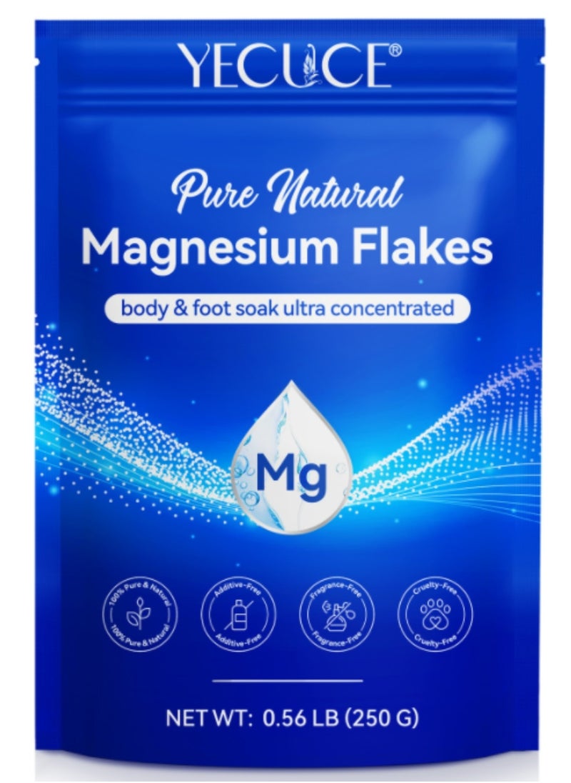 Yecuce 250g Magnesium Bath Flakes Natural Magnesium Bath Salt for Relief & Relaxation Relieve Muscle Tension Organic Magnesium Bath Flakes  - Image 2