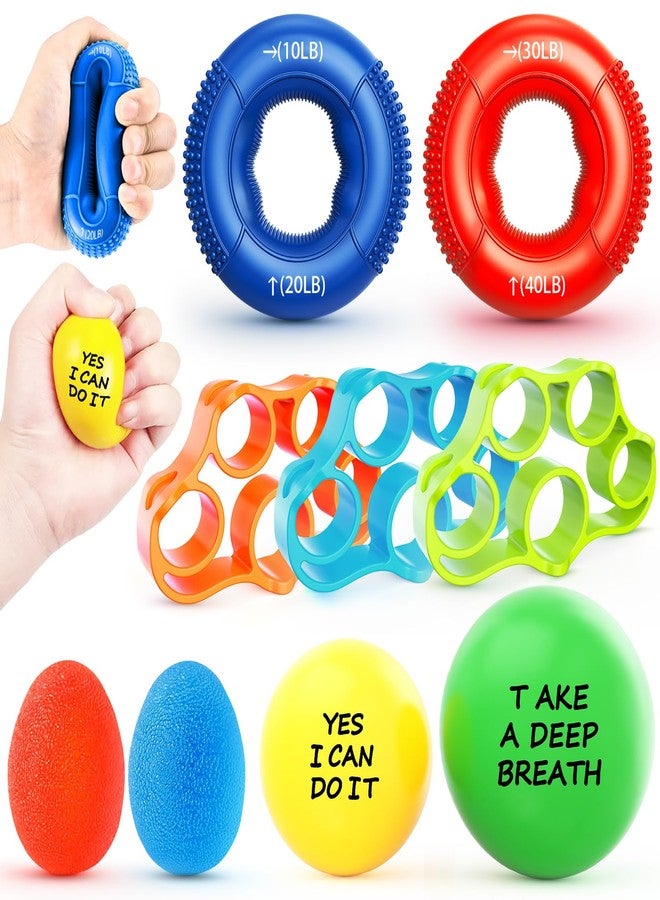 FitBeast Grip Strength Trainer Kit, 9-Piece Hand Strengthening Devices with 3 Finger Exerciser, 2 Dual-Force Forearm Strengthener, Finger Stretchers & Stress Balls for Rehab & Recovery - Image 1