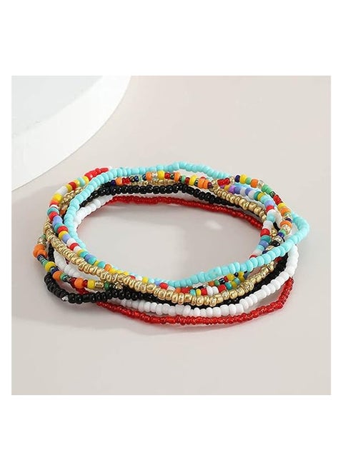 Handmade Beaded Anklets  for Women and Girls(Pack of 7)