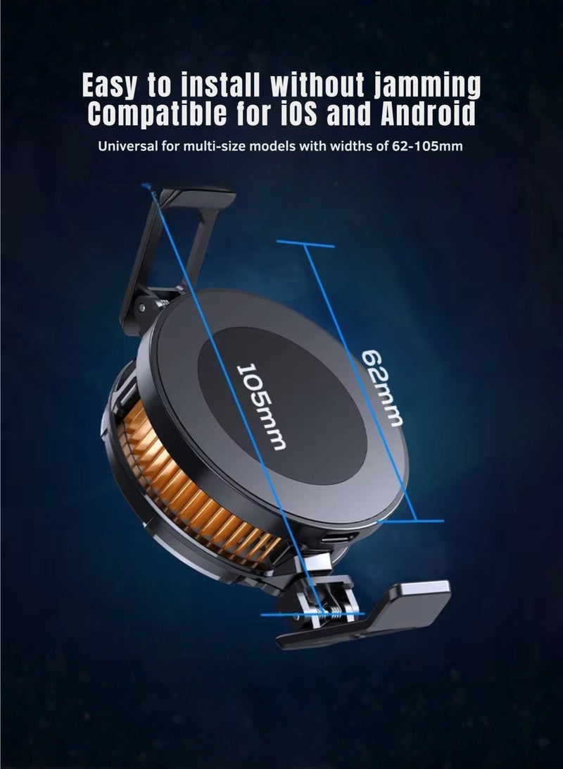ميمو مروحة تبريد مغناطيسية للهواتف المحمولة بقوة 15 واط - مروحة تبريد للألعاب بتقنية أشباه الموصلات مع منفذ USB-C، ومشتت حراري صامت لأجهزة iPhone وAndroid - Image 3