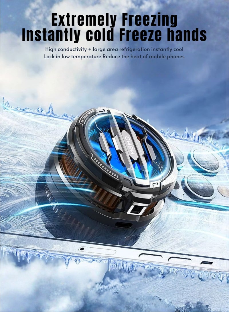 ميمو مروحة تبريد مغناطيسية للهواتف المحمولة بقوة 15 واط - مروحة تبريد للألعاب بتقنية أشباه الموصلات مع منفذ USB-C، ومشتت حراري صامت لأجهزة iPhone وAndroid - Image 2