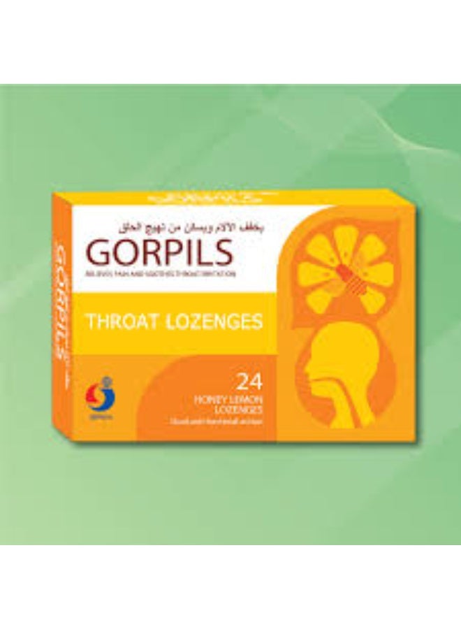 GORPILS THROAT LOZENGES HONEY LEMON 24'S