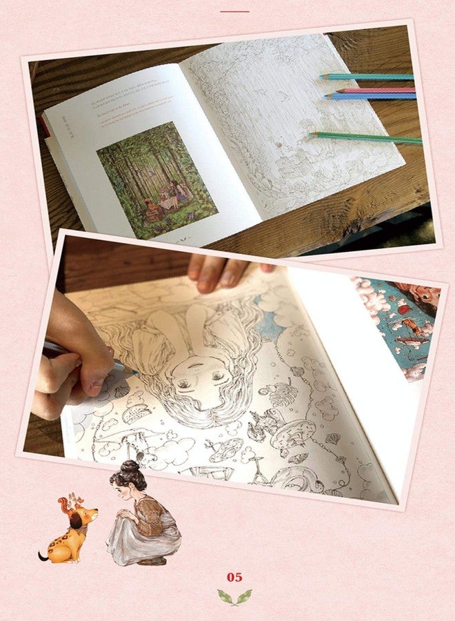 LENITH Aeppol Forest Girl's Coloring Book Moments Wholly for Yourself New Edition - Image 5