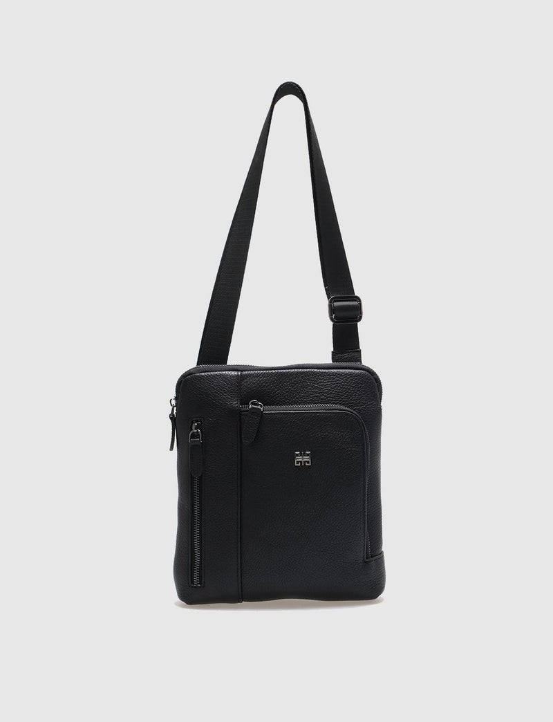 Cabani Genuine Leather Black Men's Messenger Bag - Image 3