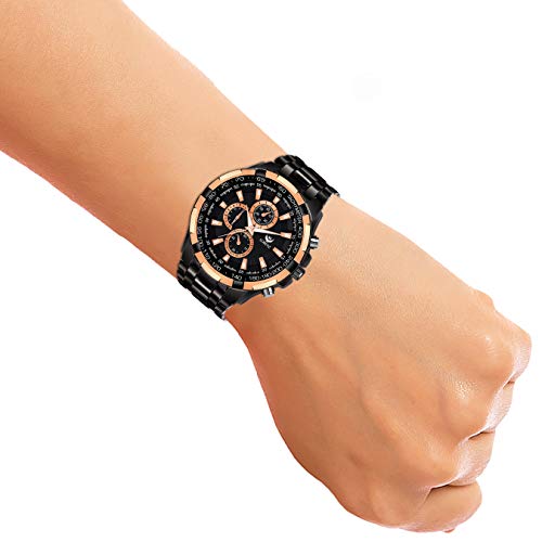 LORENZ Black Dial Analog Metal Watch for Men | Watch for Boys- MK-3058K - Image 5