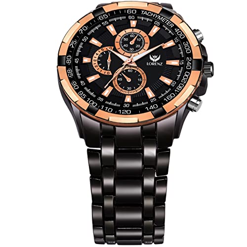 LORENZ Black Dial Analog Metal Watch for Men | Watch for Boys- MK-3058K - Image 2