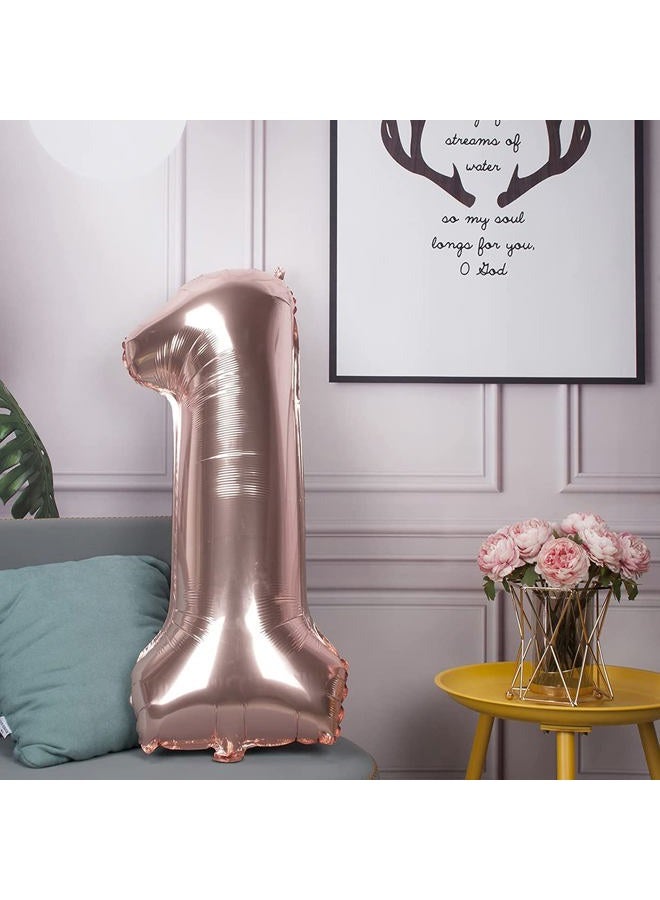 JONHAMWELBOR 16 Balloon Numbers Rose Gold Big Giant Jumbo Number 16 Foil Mylar Balloons for Sweet 16th Birthday Party Supplies 16 Anniversary Events Decorations - Image 3