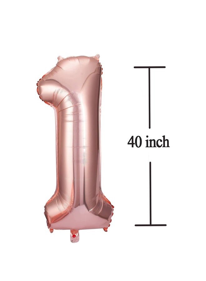 JONHAMWELBOR 16 Balloon Numbers Rose Gold Big Giant Jumbo Number 16 Foil Mylar Balloons for Sweet 16th Birthday Party Supplies 16 Anniversary Events Decorations - Image 2