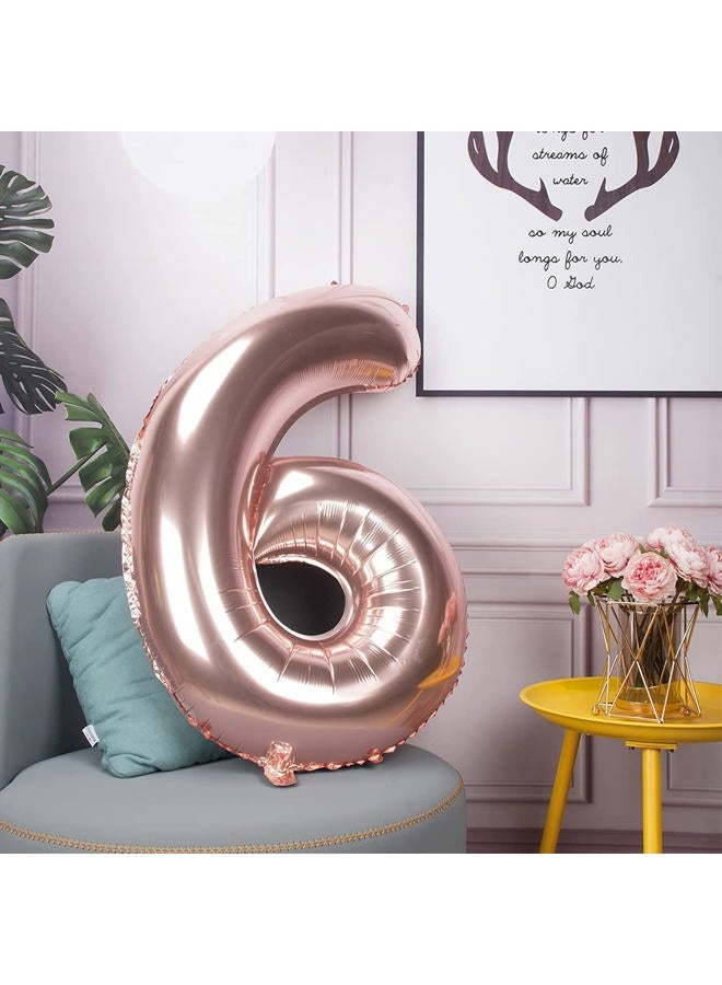 JONHAMWELBOR 16 Balloon Numbers Rose Gold Big Giant Jumbo Number 16 Foil Mylar Balloons for Sweet 16th Birthday Party Supplies 16 Anniversary Events Decorations - Image 5