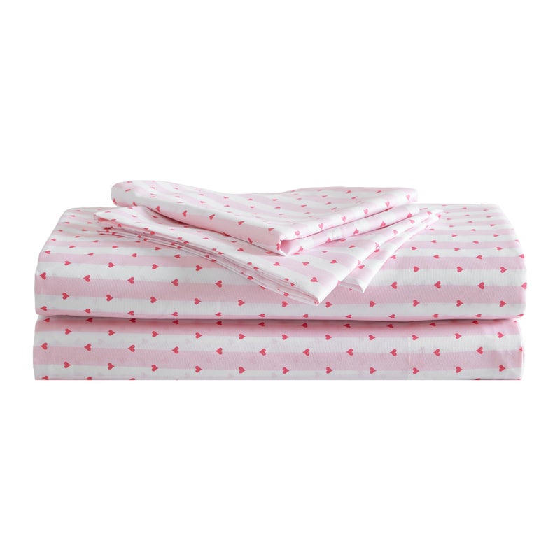 Betsey Johnson - Twin Sheets  Soft & Lightweight Bedding  Fade & Wrinkle Resistant (Wonderland Stripe Pink  Twin) - Image 1