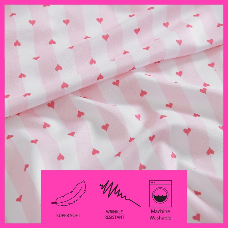 Betsey Johnson - Twin Sheets  Soft & Lightweight Bedding  Fade & Wrinkle Resistant (Wonderland Stripe Pink  Twin) - Image 5