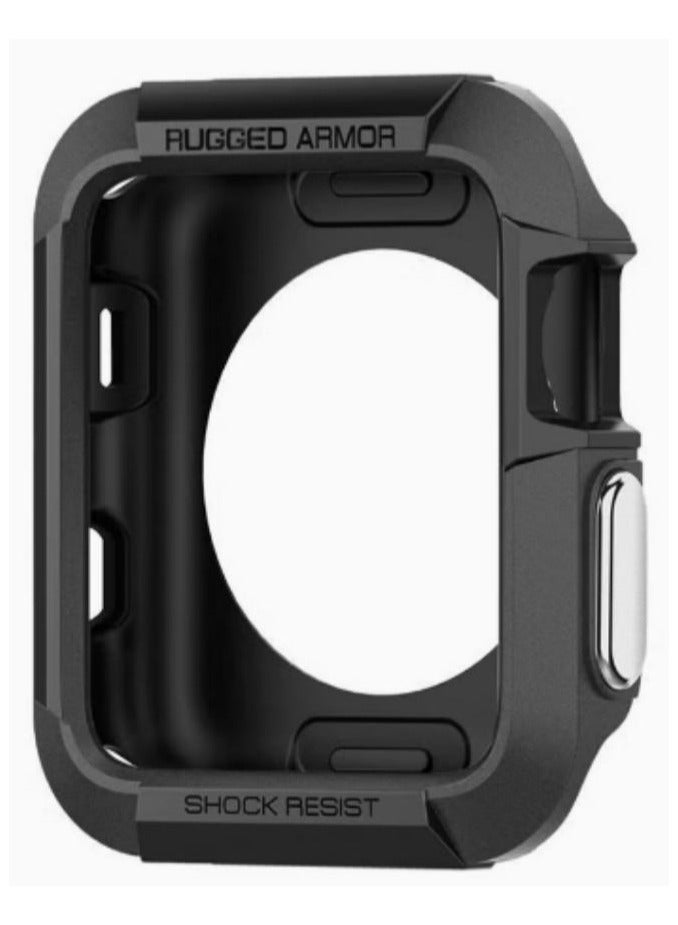 DUNISO Thermoplastic Polyurethane Rugged Armor Case Cover For Apple Watch 40mm Series 3/2/1 Black - Image 2