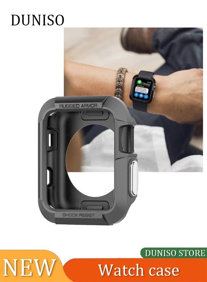 DUNISO Thermoplastic Polyurethane Rugged Armor Case Cover For Apple Watch 40mm Series 3/2/1 Black - Image 1