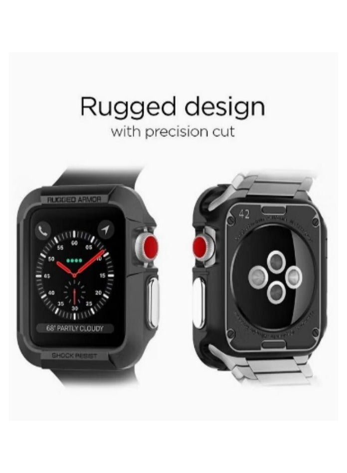 DUNISO Thermoplastic Polyurethane Rugged Armor Case Cover For Apple Watch 40mm Series 3/2/1 Black - Image 4