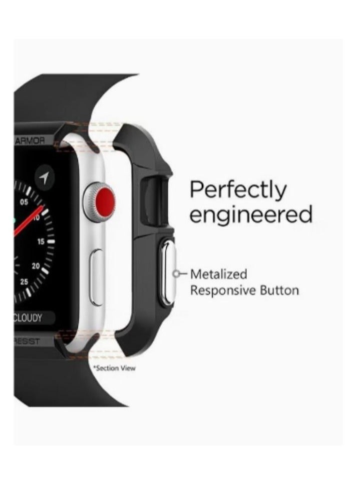 DUNISO Thermoplastic Polyurethane Rugged Armor Case Cover For Apple Watch 40mm Series 3/2/1 Black - Image 5