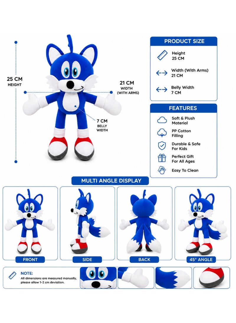 Cute Blue Fox Plush Toy For Kids, 25Cm - Image 2