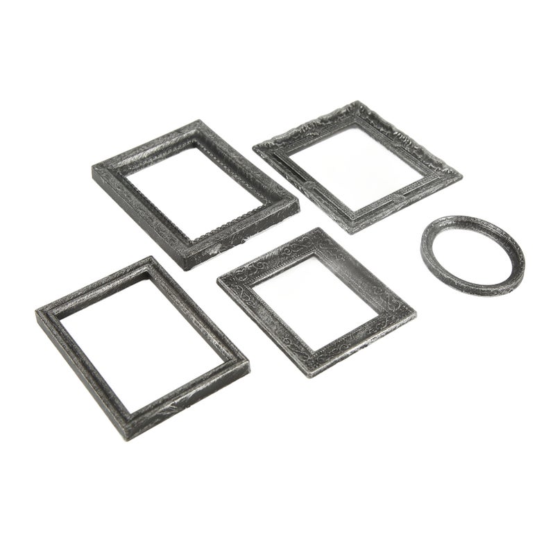 Miniature Photo Frame: Vintage Engraved Durable Plastic - Sufficient Quantity Dollhouse Picture Frame for Dollhouse Decoration, Girls Party Toys, Dollhouse Lovers - Image 3
