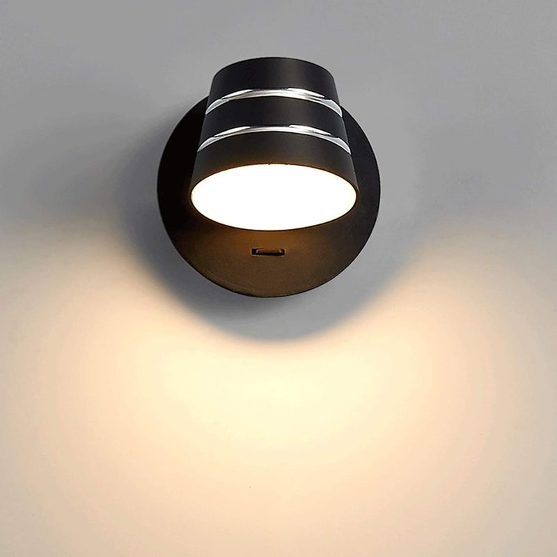 Wall lamp LED Wall Light Fixtures Nordic Design Bedroom Lamp with On Off Switch 4000K About Rotatable Wall Sconce Wall Light Wall Lantern (Color : White) - Image 3