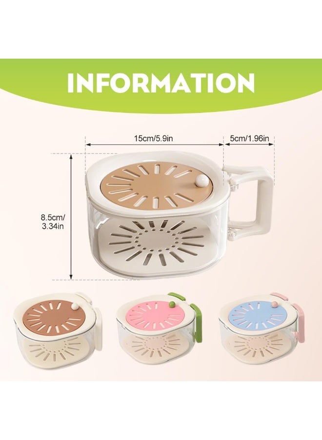 كيلا سلة تصريف 2 في 1، وعاء غسيل فواكه وخضروات متعدد الوظائف، سلة تصريف مصفاة فواكه بمقبض قابل للطي، مصفاة مطبخ ووعاء غسيل خضروات (1، أزرق) - Image 3