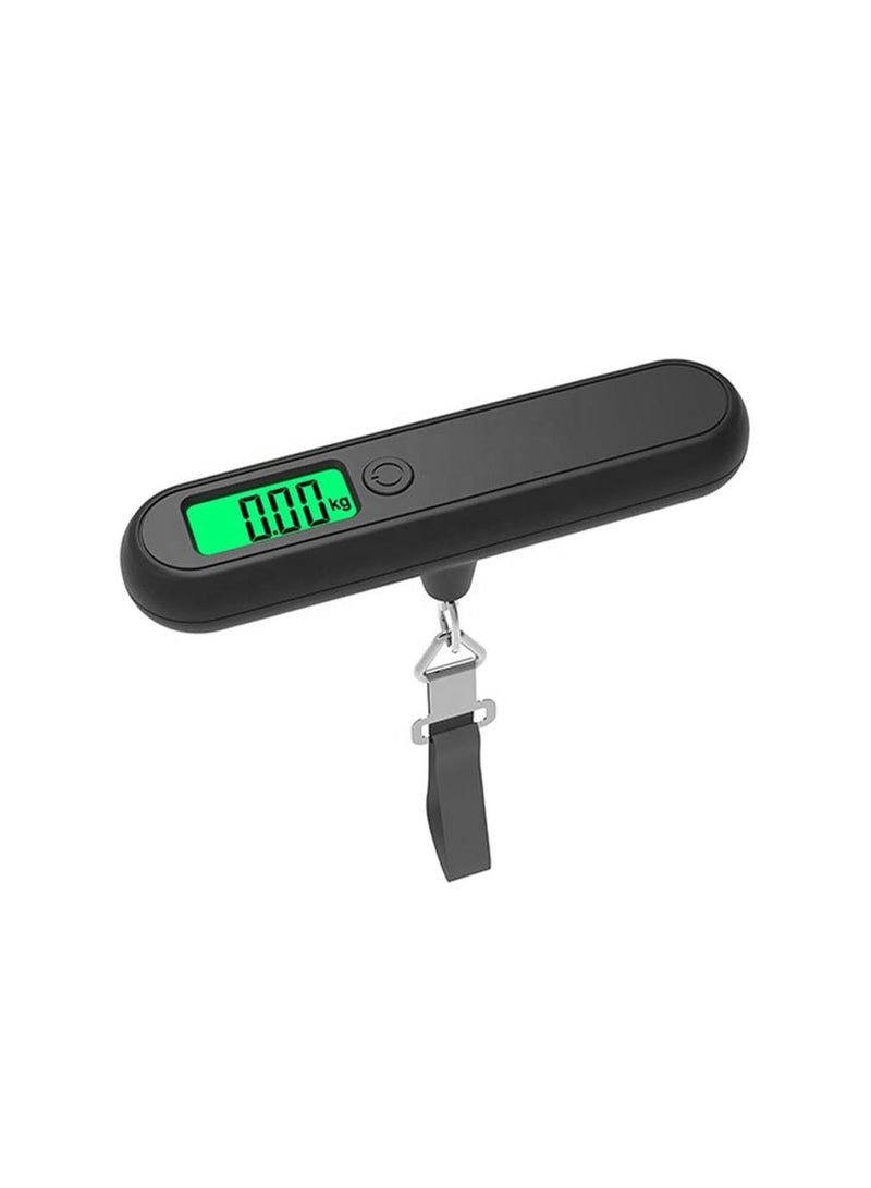 SOLARAE Portable Digital Luggage Scale, Hanging Travel Baggage Scale, Lightweight Handheld Suitcase Weight Scale with Backlit LCD Display, 110 Lb Capacity, Black - Image 1