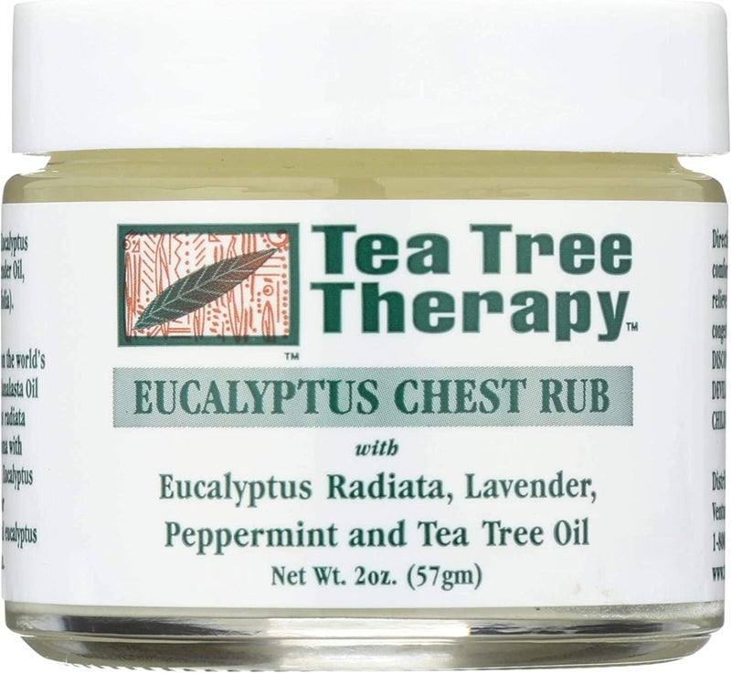 Tea Tree Therapy Eucalyptus Chest Rub with Lavender, Peppermint, and Tea Tree Oil - 2 Oz (2-Pack) - Image 1