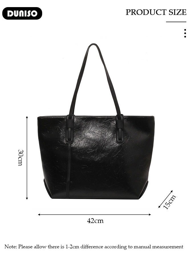 DUNISO Womens Shoulder Tote Bag Faux Leather Handbag for Women Large Capacity Messenger Fashionable Travel Shoulder Bag for Ladies Girls College Students - Image 4