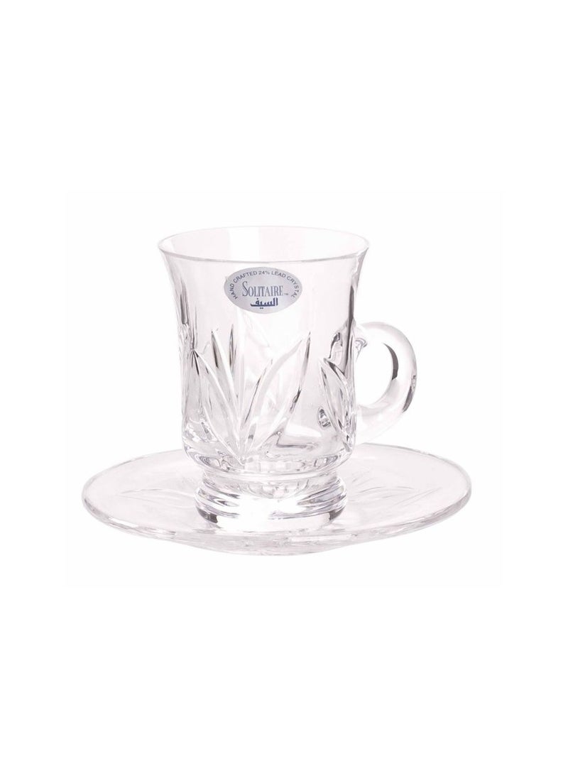 Alsaif home Crystal Tea Cup Set 6 Pieces - Saif Home 