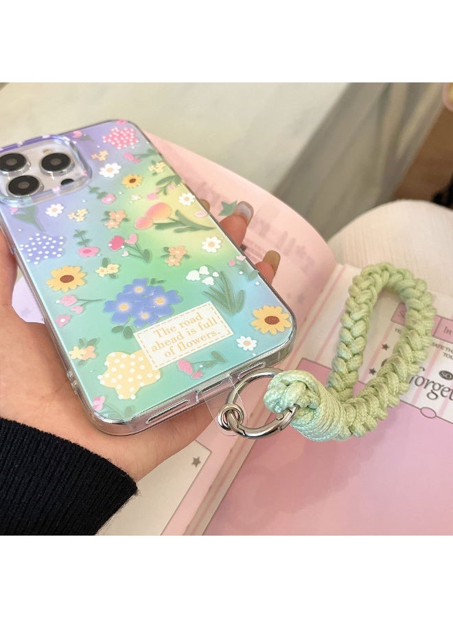 NIBEMINENT Summer Small Floral Protective TPU Case Cover For iPhone 14 Plus, Summer Small Floral Phone Case With Bracelet - Image 3