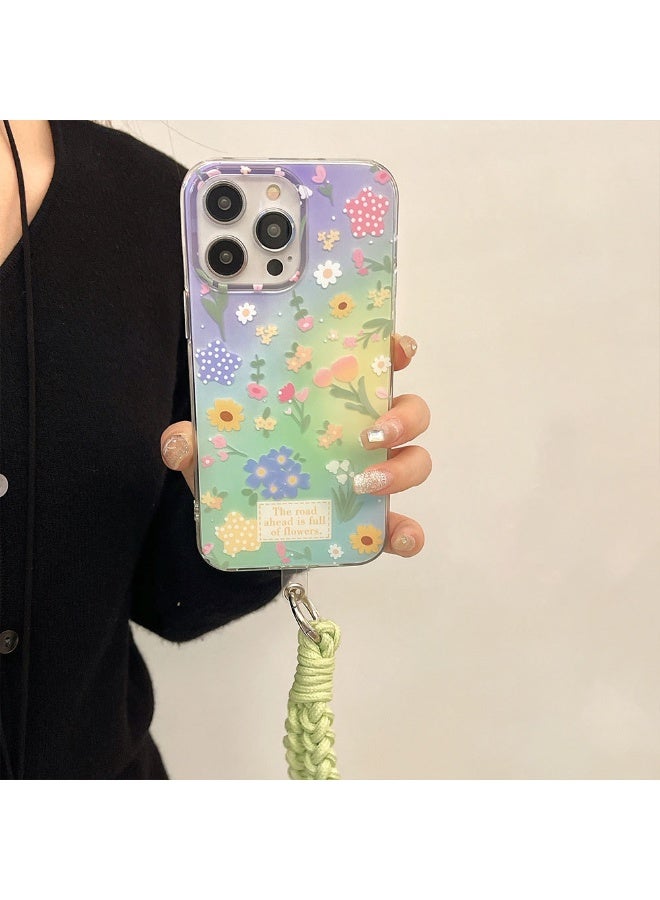 NIBEMINENT Summer Small Floral Protective TPU Case Cover For iPhone 14 Plus, Summer Small Floral Phone Case With Bracelet - Image 2