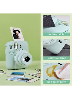 O Ozone Silicone Case for Fujifilm Instax Mini 12 Instant Camera Case |Soft Protective Camera Cover with Adjustable Shoulder Strap - Mint Green  - Image 2