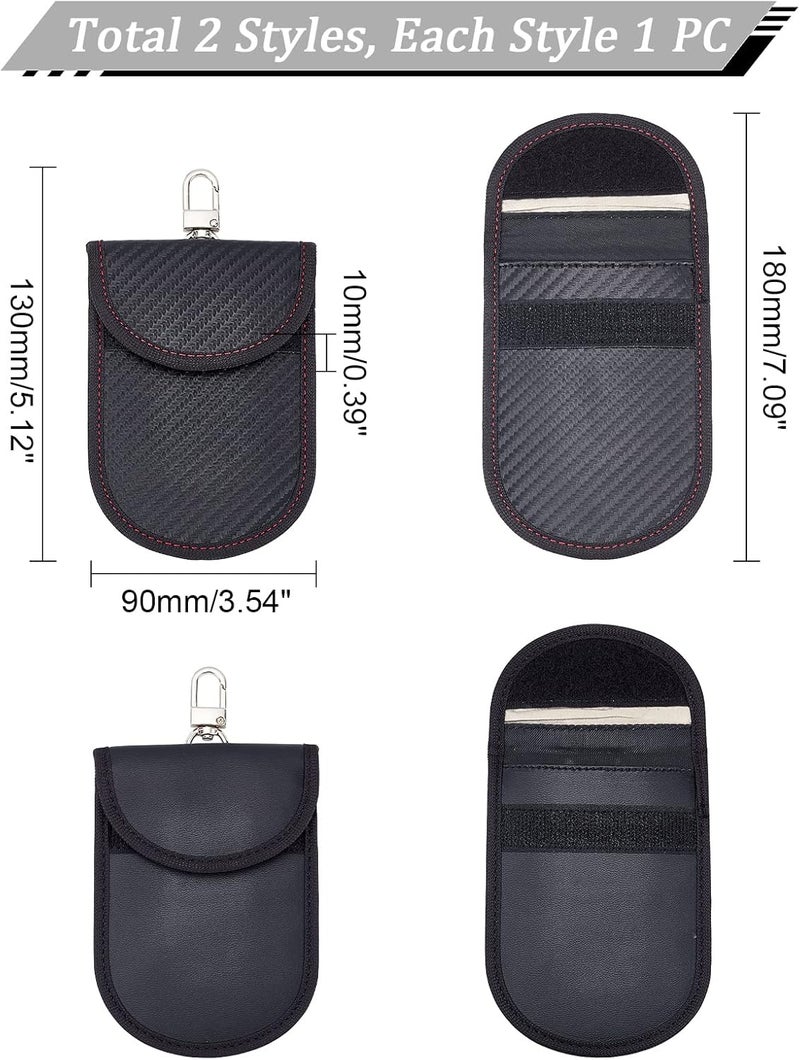 cheekyglo WDORN 2 Pack Car Key Fob Protector Pouch, Car RFID Blocking Car Security Key Fob Case Keyless Car Key Signal Blocker Prevent Theft Losting Cage Protector Signal Blocking Pouch, Carbon Fiber Texture - Image 4