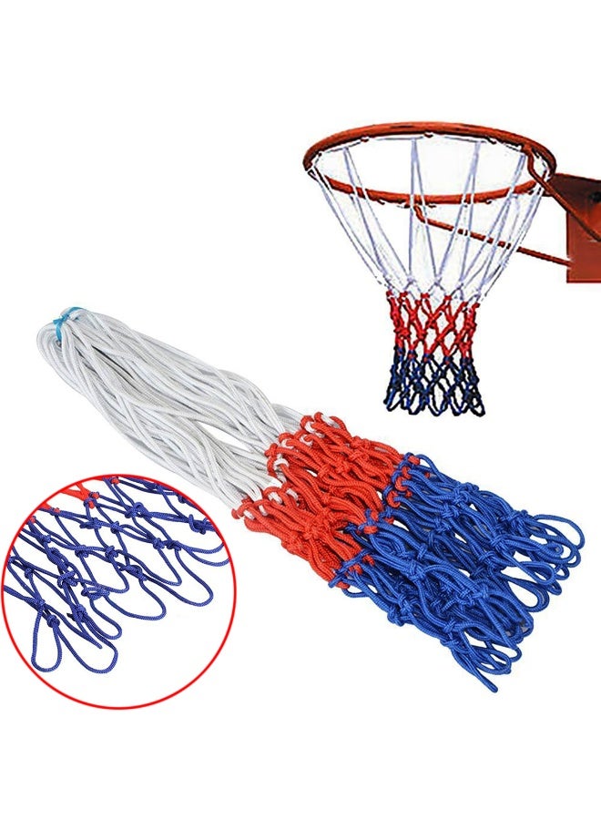 2 قطعة شبكة كرة سلة شبكة حلقة خارجية داخلية شديدة التحمل لجميع الأحوال الجوية من النايلون - Image 2