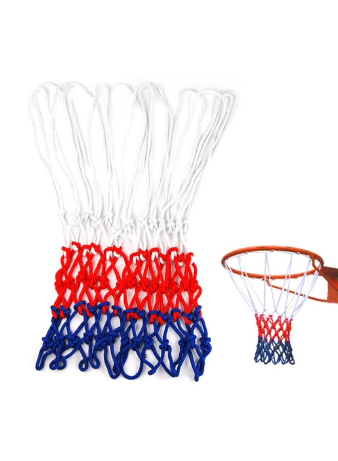2 قطعة شبكة كرة سلة شبكة حلقة خارجية داخلية شديدة التحمل لجميع الأحوال الجوية من النايلون - Image 4