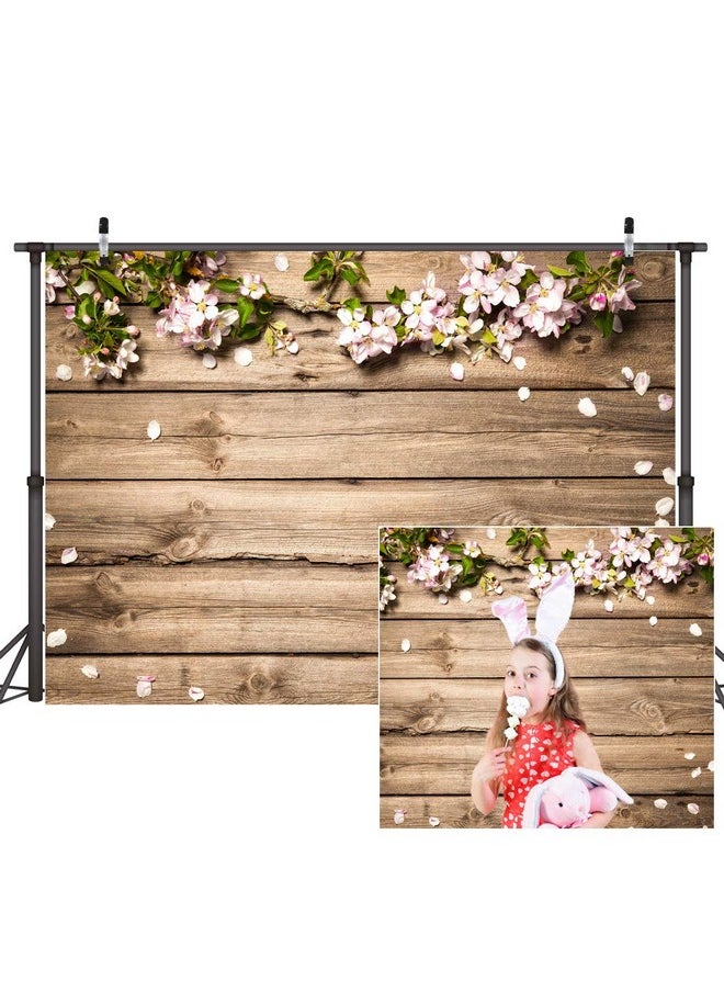 CYLYH 7X5Ft Vinyl Rustic Wood Wedding Flowers Floral Backdrop Wooden ...