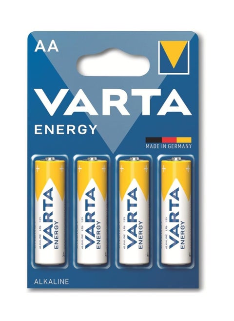 Energy Alkaline Battery AA , 4 pec , 1.5V , 4106 , STILO , LR6 , MN1500 For daily use made in germany