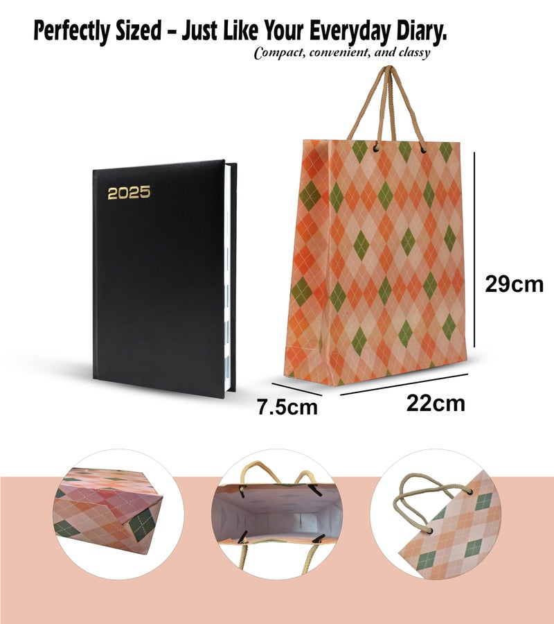 KOSY Pack Of 20 Gift Carry Bag | Eco-Friendly Recycle Paper Bag For Gifting | Sturdy & Versatile Paper Bag For Shopping | Medium Gift Bag 29x7.5x22 CM | Carry Bag For Gifting Burfi Check Design - Image 3