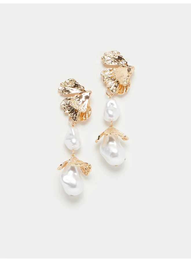 ستايلي Styli Faux Pearl Drop Earrings