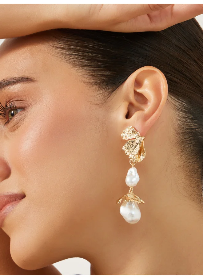 ستايلي Styli Faux Pearl Drop Earrings