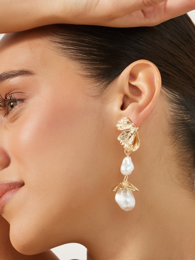 Styli Styli Faux Pearl Drop Earrings  - Image 2