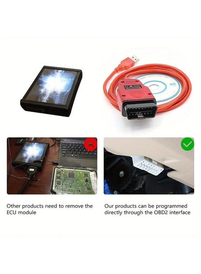 أداة برمجة ECU OBD2 رينو لينك V2.10 الحمراء لسيارات رينو والتشخيص وترميز المفاتيح - Image 5