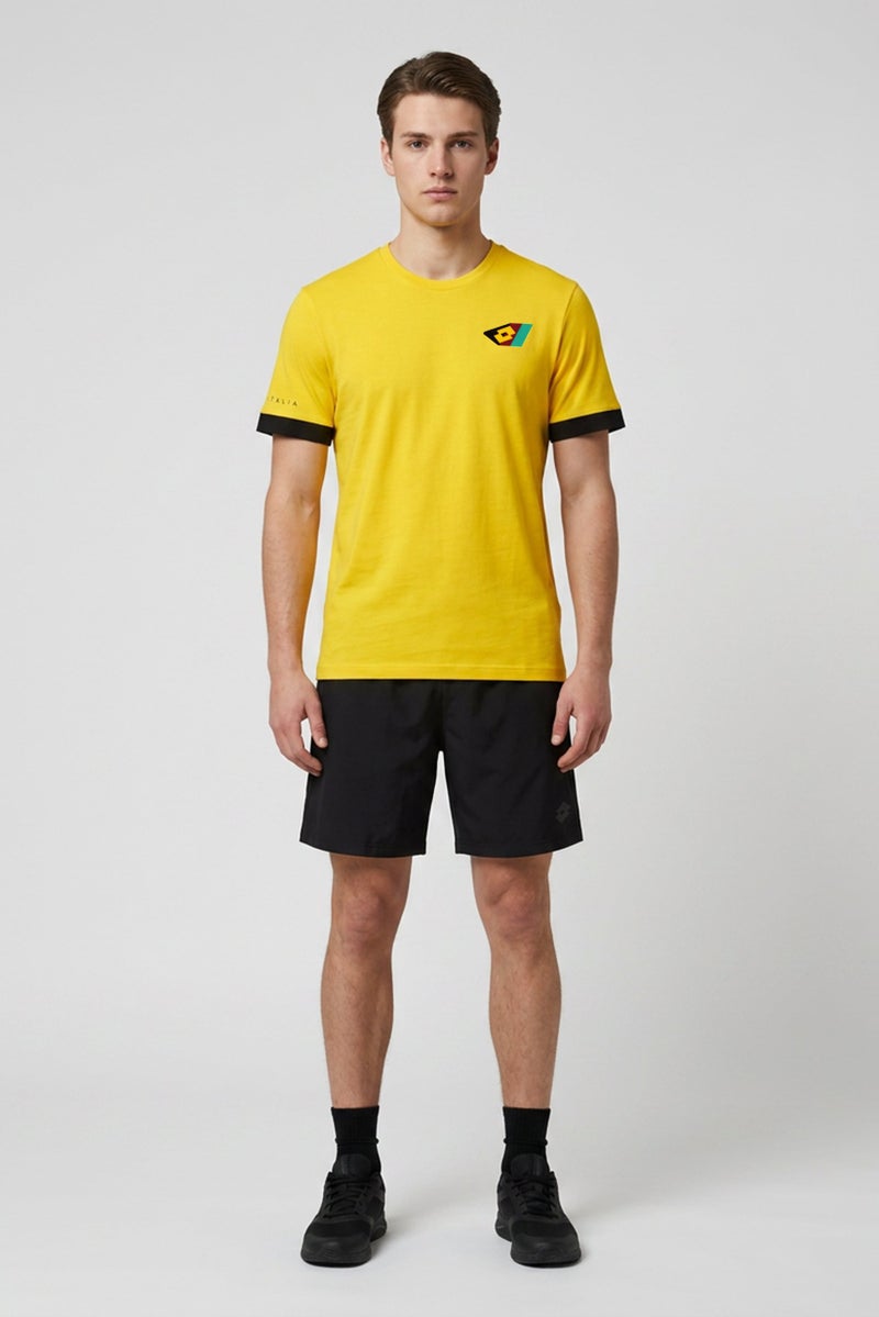LOTTO Men Sportswear Fit Short Sleeve Outdoor T-Shirt, Yellow - Image 2
